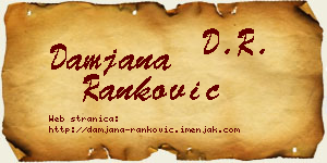 Damjana Ranković vizit kartica